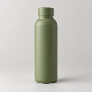 Original green reusable bottle on a plain background